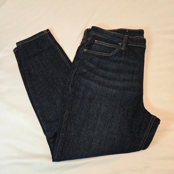 LEE Women's Legendary Mid Rise Skinny Jean Sz 16 Short  Dark Strides - Picture 7 of 12